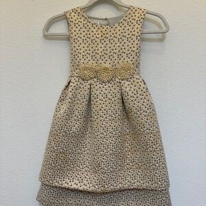 Pippa & Julie Gold and Black Polka Dot Dress